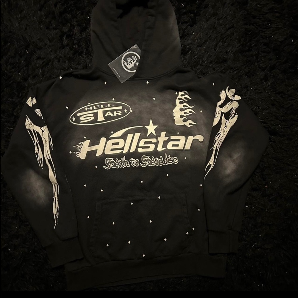 Black and White Graphic Hoodie 1 Medium 2 Large